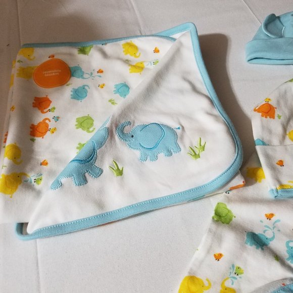Gymboree Brand New Baby {Elephant Parade} 0-3 month NWT blanket, Sleeper & NWOT - Picture 3 of 8